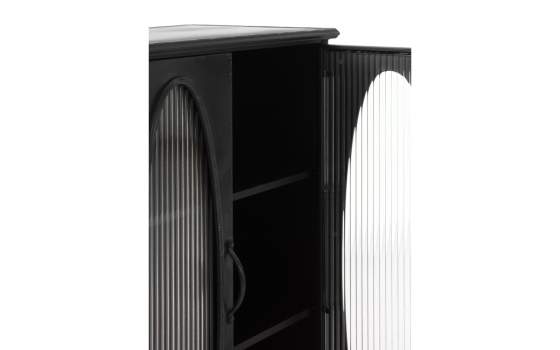 Vitrina Baja Metal Negro 2 Puertas Acristaladas Serie Aubert
