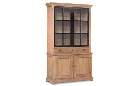 Vitrina Bicolor 4 Puertas 3 Cajones Estilo Provenzal Siena