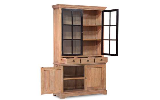 Vitrina Bicolor 4 Puertas 3 Cajones Estilo Provenzal Siena
