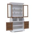 Vitrina  Blanca Avellana 6 Puertas Provenzal Actual Ariana