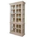 Vitrina Provenzal en Blanco Roto Vintage 4 Puertas