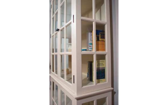 Vitrina Provenzal en Blanco Roto Vintage 4 Puertas