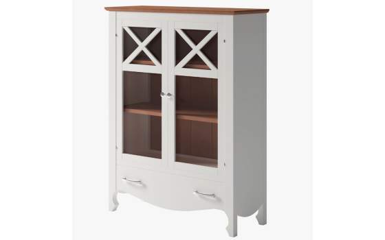 Vitrina Clasica Baja 2 Puertas Acristaladas 1 Cajon Praga