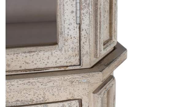 Vitrina Clasica Madera de Mango Acabado Envejecido 4 Puertas