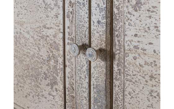 Vitrina Clasica Madera de Mango Acabado Envejecido 4 Puertas