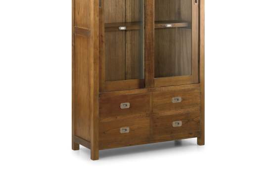 Vitrina Colonial 4 Cajones 2 Puertas Correderas Serie Star