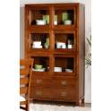 Vitrina Colonial 6 Puertas Correderas Cristal 4 Cajones Adsat