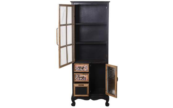 Vitrina Decorada 3 Cajones 2 Puertas Diseño Industrial Abbial