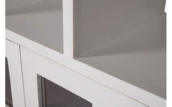 Vitrina Estanteria Blanco Nogal 3 Cajones 2 Puertas Everest