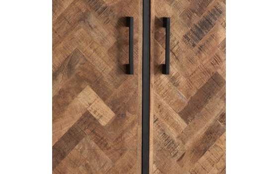 Vitrina Estilo Industrial Madera Acacia y Acero Serie Delhi