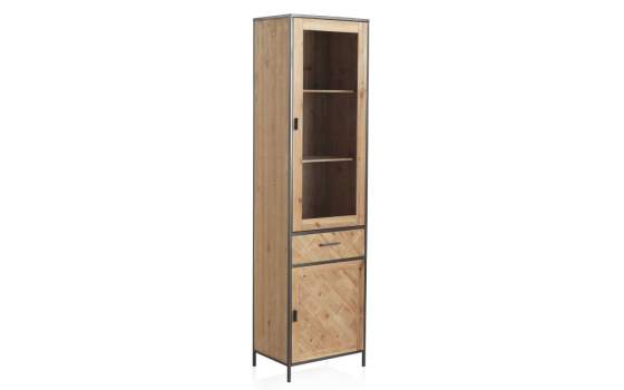 Vitrina Estrecha 2 Puertas Estilo Rustico Industrial Serie Adisf