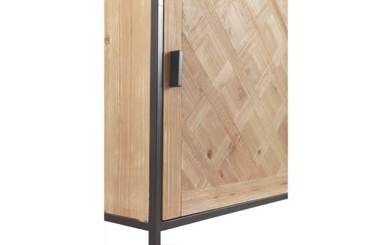 Vitrina Estrecha 2 Puertas Estilo Rustico Industrial Serie Adisf
