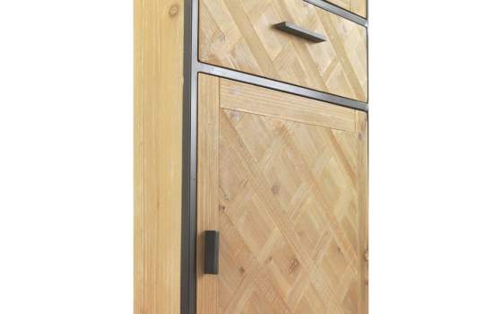 Vitrina Estrecha 2 Puertas Estilo Rustico Industrial Serie Adisf