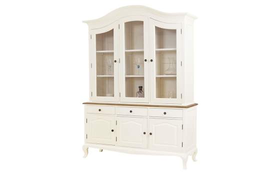 Vitrina Grande Blanca y Bicolor Puertas Cajones Vintage Paris