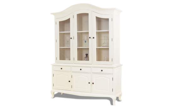 Vitrina Grande Blanca y Bicolor Puertas Cajones Vintage Paris