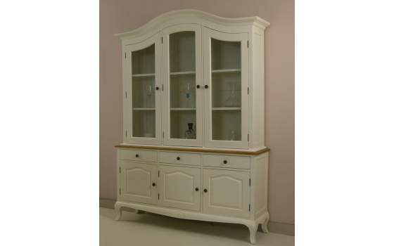 Vitrina Grande Blanca y Bicolor Puertas Cajones Vintage Paris