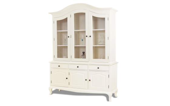 Vitrina Grande Blanca y Bicolor Puertas Cajones Vintage Paris