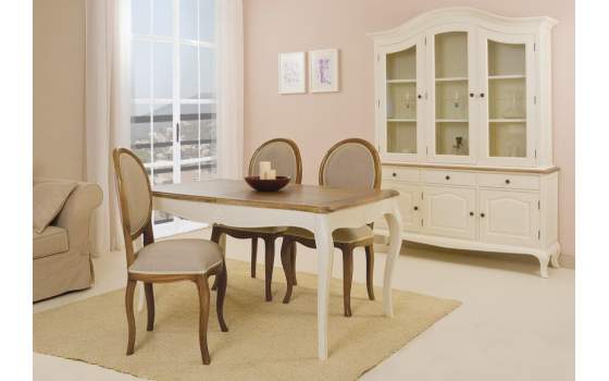 Vitrina Grande Blanca y Bicolor Puertas Cajones Vintage Paris