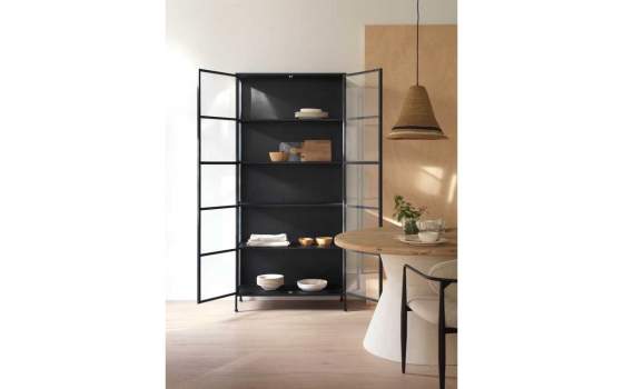 Vitrina Industrial Acristalada 2 Puertas Metal Negro Darostes