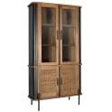 Vitrina Industrial Madera Metal y Cuerda 4 Puertas Cordas