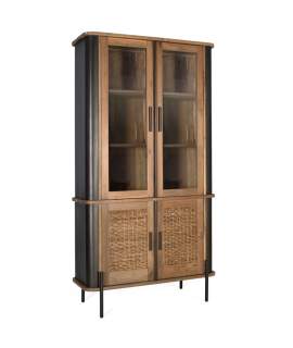 Vitrina Industrial Madera Metal y Cuerda 4 Puertas Cordas