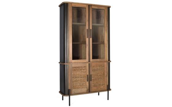Vitrina Industrial Madera Metal y Cuerda 4 Puertas Cordas