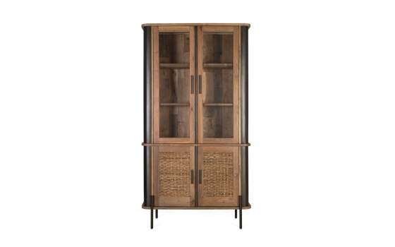 Vitrina Industrial Madera Metal y Cuerda 4 Puertas Cordas