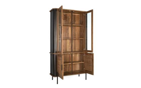 Vitrina Industrial Madera Metal y Cuerda 4 Puertas Cordas
