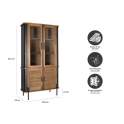Vitrina Industrial Madera Metal y Cuerda 4 Puertas Cordas