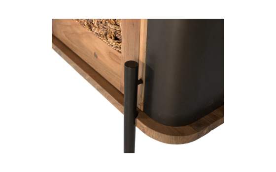 Vitrina Industrial Madera Metal y Cuerda 4 Puertas Cordas