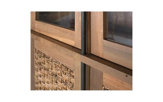 Vitrina Industrial Madera Metal y Cuerda 4 Puertas Cordas