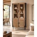 Vitrina Industrial Madera Metal y Cuerda 4 Puertas Cordas