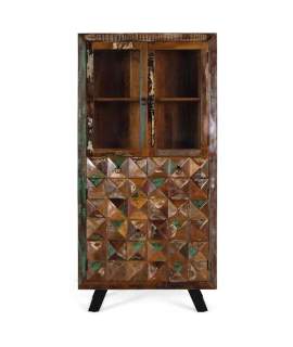 Vitrina Industrial Vintage Madera Mango Serie Diamante