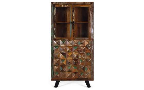 Vitrina Industrial Vintage Madera Mango Serie Diamante
