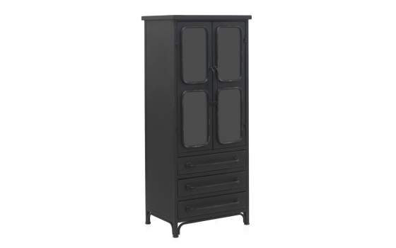 Vitrina Metalica 2 Puertas 3 Cajones Serie Industrial Asaxham