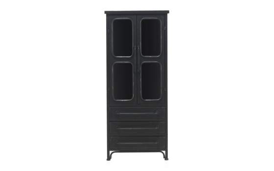 Vitrina Metalica 2 Puertas 3 Cajones Serie Industrial Asaxham