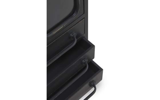 Vitrina Metalica 2 Puertas 3 Cajones Serie Industrial Asaxham