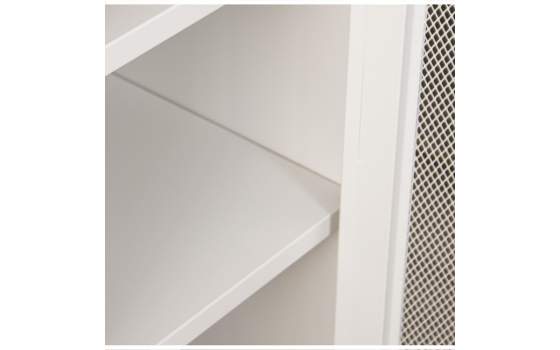 Vitrina Metalica 2 Puertas Rejilla Blanca con Estantes Akijar