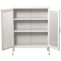 Vitrina Metalica 2 Puertas Rejilla Blanca con Estantes Akijar
