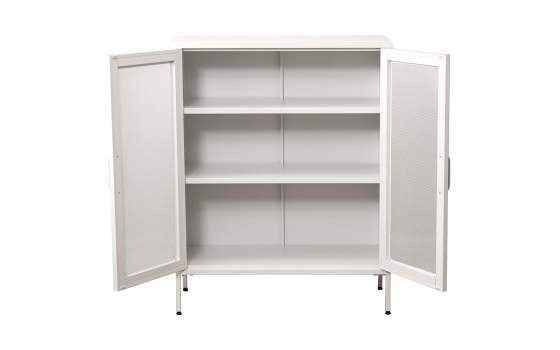 Vitrina Metalica 2 Puertas Rejilla Blanca con Estantes Akijar