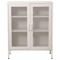 Vitrina Metalica 2 Puertas Rejilla Blanca con Estantes Akijar