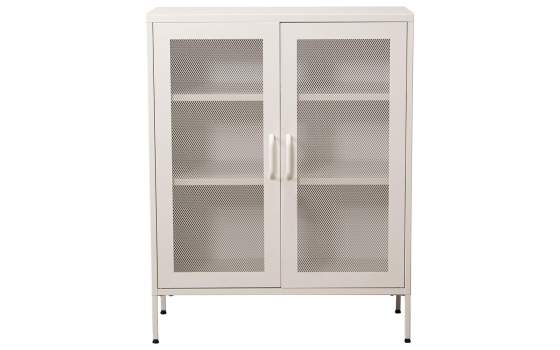 Vitrina Metalica 2 Puertas Rejilla Blanca con Estantes Akijar
