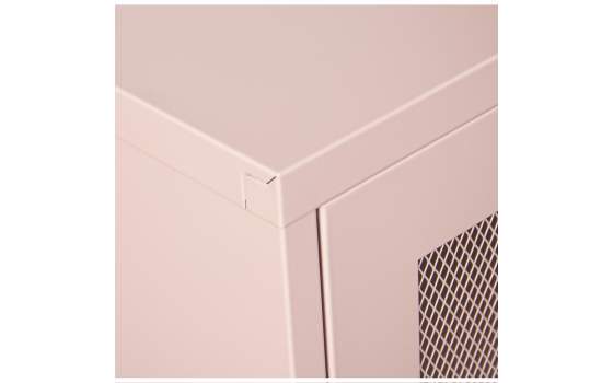 Vitrina Metalica 2 Puertas Rejilla Rosa con Estantes Akijar
