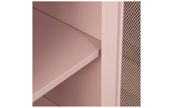 Vitrina Metalica 2 Puertas Rejilla Rosa con Estantes Akijar