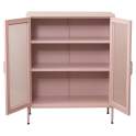 Vitrina Metalica 2 Puertas Rejilla Rosa con Estantes Akijar