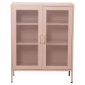 Vitrina Metalica 2 Puertas Rejilla Rosa con Estantes Akijar