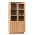 Vitrina Moderna 4 Puertas Teca Natural Serie Eyre