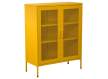 Vitrina Moderna Metal Amarilla 2 Puertas Estantes Akijar