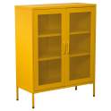 Vitrina Moderna Metal Amarilla 2 Puertas Estantes Akijar