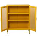 Vitrina Moderna Metal Amarilla 2 Puertas Estantes Akijar